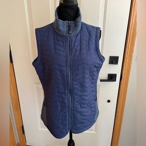 Women’s Dover Saddlery blue  performance equestrian quilted fleece vest. Large